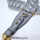 Dior Oblique Shoulder Strap, Classic Gray, Gold Hardware