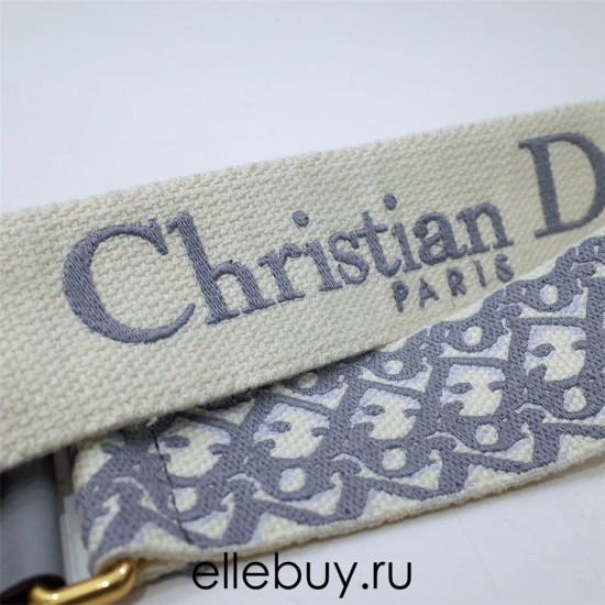 Dior Oblique Shoulder Strap, Classic Gray, Gold Hardware