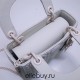 Lady Dior Mini 17cm, Three Blocks, Lambskin, Lady Matte White Pearl, White Matte Hardware