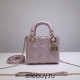 Lady Dior Mini 17cm, Three Blocks, Lambskin, Pink