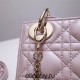 Lady Dior Mini 17cm, Three Blocks, Lambskin, Pink