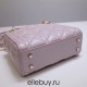 Lady Dior Mini 17cm, Three Blocks, Lambskin, Pink