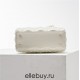 Lady Dior Mini 17cm, Three Blocks, Lambskin, Milk White, Champagne Gold Hardware