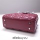 Lady Dior Mini 17cm, Three Blocks, Lambskin, Red, Silver Hardware