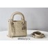 Lady Dior Mini 17cm, Three Blocks, Patent Leather, Light Yellow, Champagne Gold Hardware