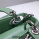 Lady Dior Mini 17cm, Three Blocks, Lambskin, Green, Silver Hardware