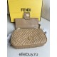 Fendi Baguette Medium 24 Chain Light Brown All Leather Gold Buckle 24x14.5x7cm 7001