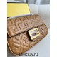 Fendi Baguette Medium 24 Chain Dark Brown All Leather Gold Buckle 24x14.5x7cm 7001