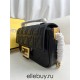 Fendi Baguette Medium 24 Chain Black All Leather Gold Buckle 24x14.5x7cm 7001