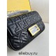 Fendi Baguette Medium 24 Chain Black All Leather Gold Buckle 24x14.5x7cm 7001