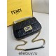 Fendi Baguette Medium 24 Chain Black All Leather Gold Buckle 24x14.5x7cm 7001