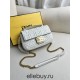 Fendi Baguette Medium 24 Chain White All Leather Gold Buckle 24x14.5x7cm 7001