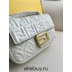 Fendi Baguette Medium 24 Chain White All Leather Gold Buckle 24x14.5x7cm 7001