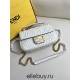 Fendi Baguette Medium 24 Chain White All Leather Gold Buckle 24x14.5x7cm 7001