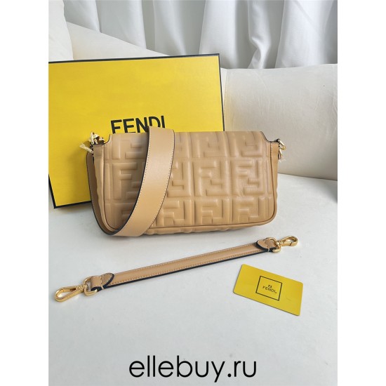 Fendi Baguette Medium 27 Chain Yellow All Leather Gold Hardware 27x15x6cm 211