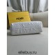 Fendi First 25 All Leather Embossed White 25x18x9cm