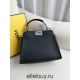 Fendi Peekaboo Small 23 Black Silver Hardware 23x18x12cm 8BN266