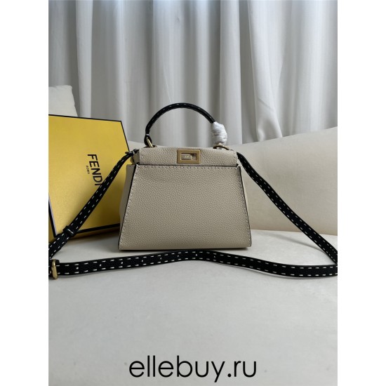 Fendi Peekaboo Small 23 Light Gray Gold Hardware 23x18x12cm 8BN266