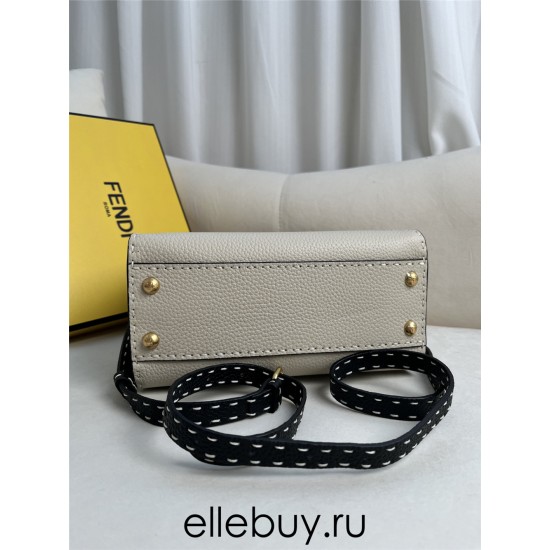 Fendi Peekaboo Small 23 Light Gray Gold Hardware 23x18x12cm 8BN266