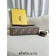 Fendi Baguette Medium 26 Gray Canvas Gold Buckle 26x13x6cm