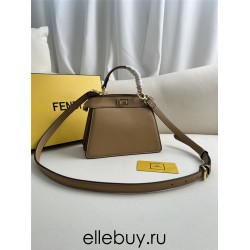 Fendi Peekaboo I See You Mini 20 Brown Gold Clasp 20x15.5x11cm