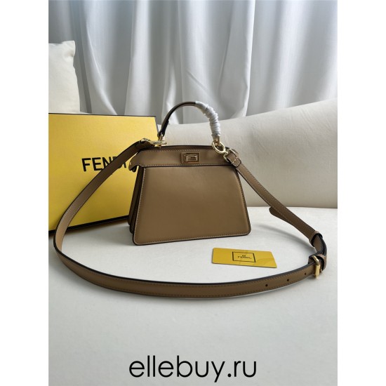 Fendi Peekaboo I See You Mini 20 Brown Gold Clasp 20x15.5x11cm