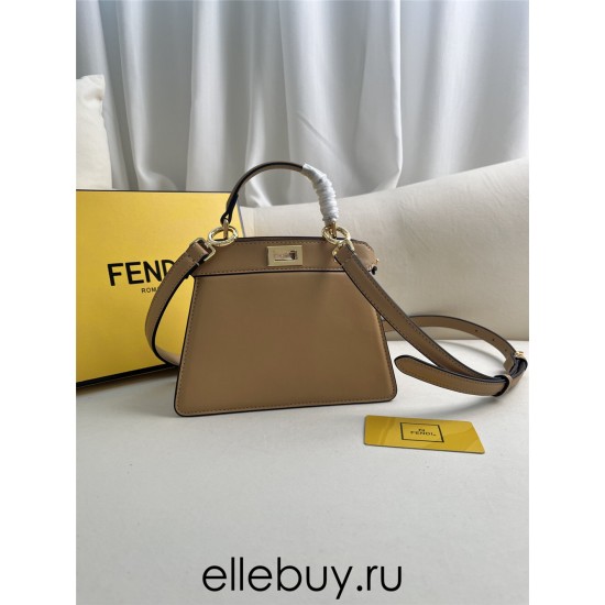 Fendi Peekaboo I See You Mini 20 Brown Gold Clasp 20x15.5x11cm