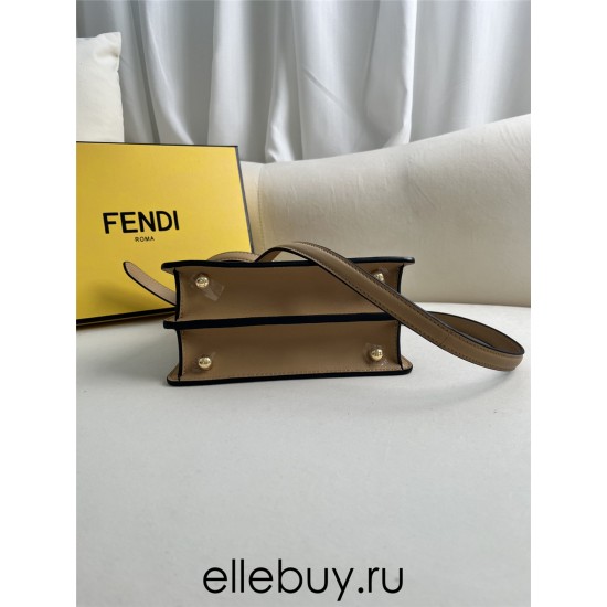 Fendi Peekaboo I See You Mini 20 Brown Gold Clasp 20x15.5x11cm