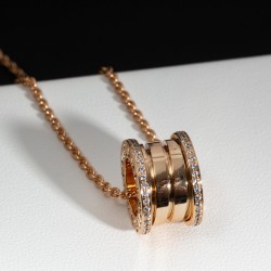 Bvlgari B.ZERO1 Necklace Spring Rose gold with side diamonds (Only 1 pcs for each customer)