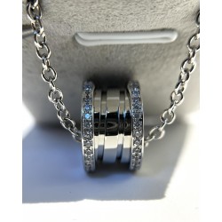 Bvlgari B.ZERO1 Necklace spring silver with side diamonds (Only 1 pcs for each customer)