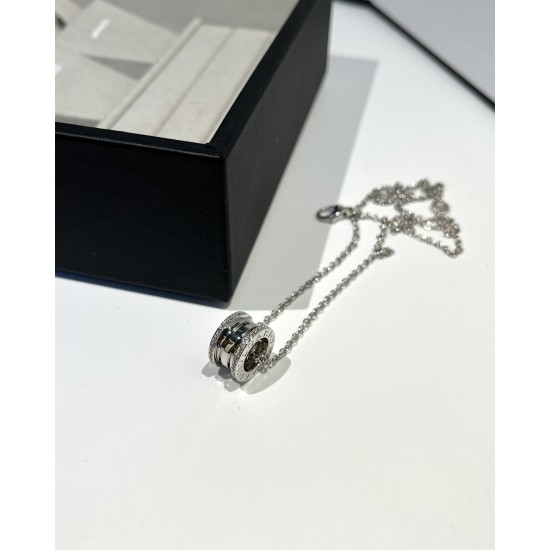 Bvlgari B.ZERO1 Necklace spring silver with side diamonds (Only 1 pcs for each customer)