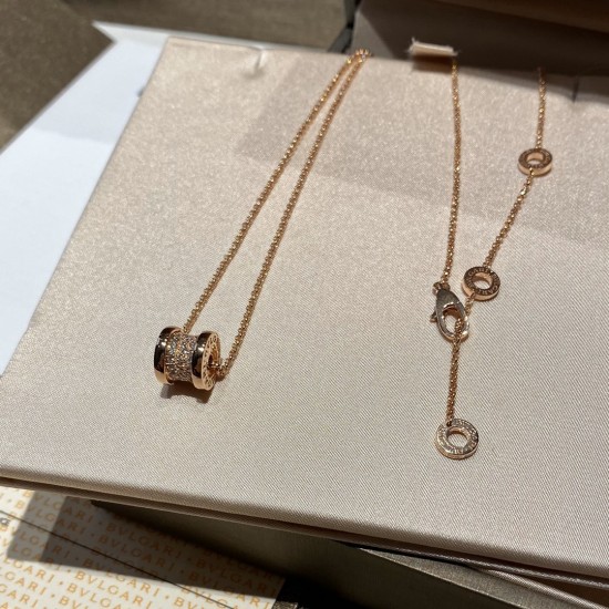 Bvlgari B.ZERO1 Necklace Rose gold slim waist full diamonds (Only 1 pcs for each customer)