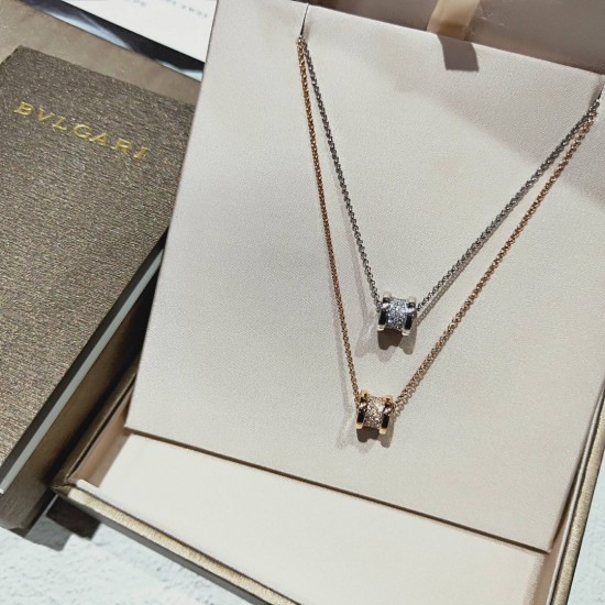 Bvlgari B.ZERO1 Necklace Silver slim waist full diamonds (Only 1 pcs for each customer)