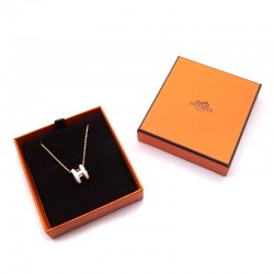 Hermes HERMÈS Pop H Necklace Pendant White/Rose Gold (Only 1 pcs for each customer)