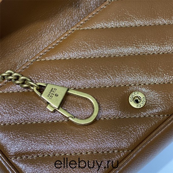 Gucci GG Marmont Mini, 16.5, Brown, Gold Hardware, Size: 16.5x10x5cm, Model: 476433