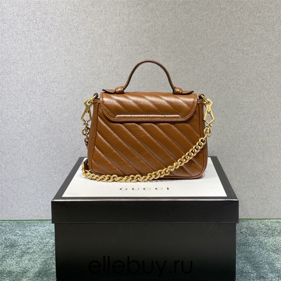 Gucci GG Marmont Small, 21, Brown, Gold Hardware, Size: 21x15x8cm, Model: 547260