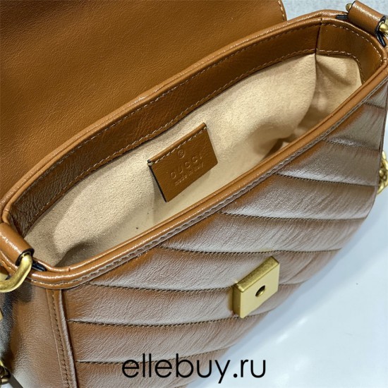 Gucci GG Marmont Small, 21, Brown, Gold Hardware, Size: 21x15x8cm, Model: 547260