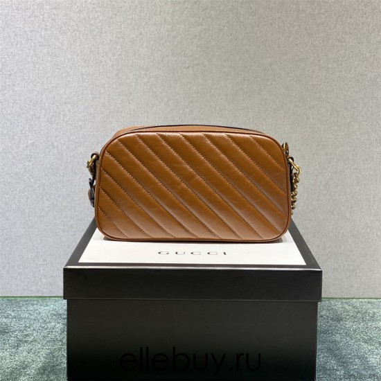 Gucci GG Marmont Medium, 24, Brown, Gold Hardware, Size: 24x13x7cm, Model: 447632