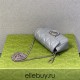 Gucci GG Marmont Geometric Mini, 16.5, Grey, Silver Hardware, Size: 16.5x10x5cm, Model: 476433