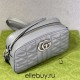 Gucci GG Marmont Geometric Medium, 24, Grey, Silver Hardware, Size: 24x13x7cm, Model: 443497