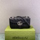 Gucci GG Marmont Geometric Medium, 26, Black, Silver Hardware, Size: 26x15x7cm, Model: 443497