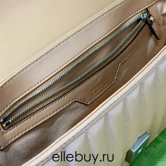 Gucci GG Marmont Geometric Medium, 26, Beige, Silver Hardware, Size: 26x15x7cm, Model: 443497