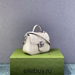 Gucci GG Marmont Geometric Small, 21, White, Silver Hardware, Size: 21x15.5x8cm, Model: 583571