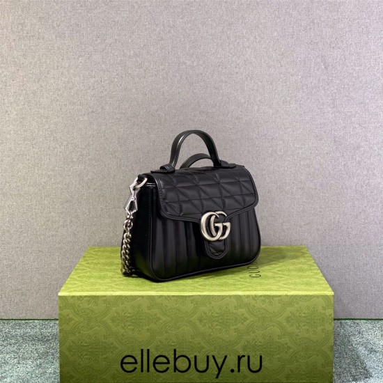 Gucci GG Marmont Geometric Small, 21, Black, Silver Hardware, Size: 21x15.5x8cm, Model: 583571