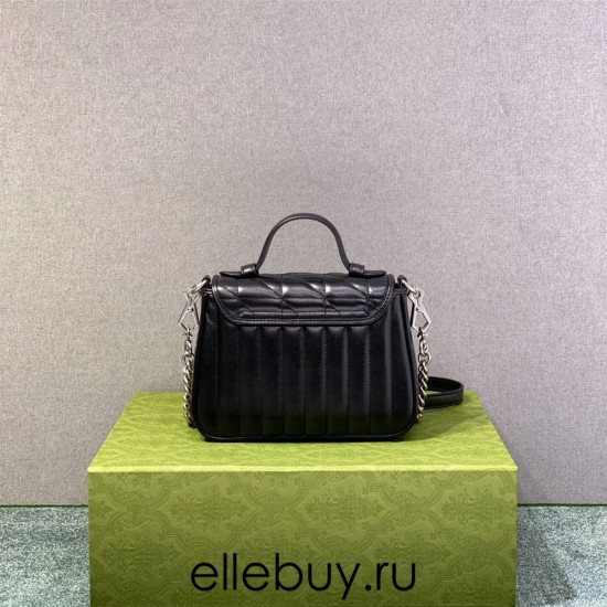 Gucci GG Marmont Geometric Small, 21, Black, Silver Hardware, Size: 21x15.5x8cm, Model: 583571