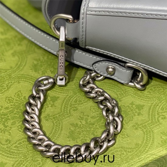 Gucci GG Marmont Geometric Small, 21, Grey, Silver Hardware, Size: 21x15.5x8cm, Model: 583571