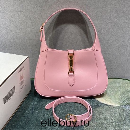 Gucci Jackie 1961, Full Leather, Imported Italian Leather, Small 27.5cm, Pink, Gold Hardware, Size: 27.5x19x4cm, Model: 636706