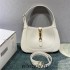 Gucci Jackie 1961, Full Leather, Imported Italian Leather, Small 27.5cm, White, Gold Hardware, Size: 27.5x19x4cm, Model: 636706