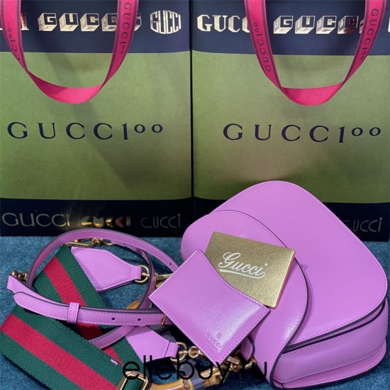 Gucci Bamboo 1947, Small 21cm, Pink, Gold Hardware, Size: 21x15x7cm, Model: 675797