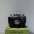 Gucci GG Marmont 18cm, Square, Black, Gold Hardware, Size: 18x13.5x8cm, Model: 739682